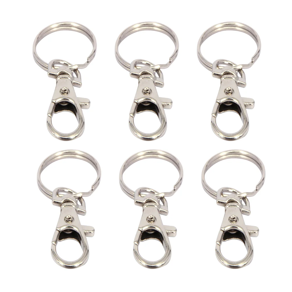 

10pcs Metal Swivel Lobster Keychain Car Keyring Clasp Clip Trigger Buckle Hook with Split Ring Key Rings