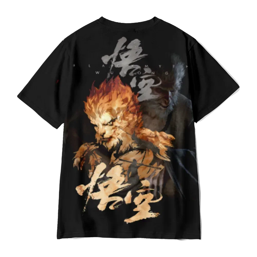 Black Myth Wukong T Shirt Women cartoon Fashion Casual T-Shirts Loose O-Neck Printed  Short Sleeved Tops  Spring Summer