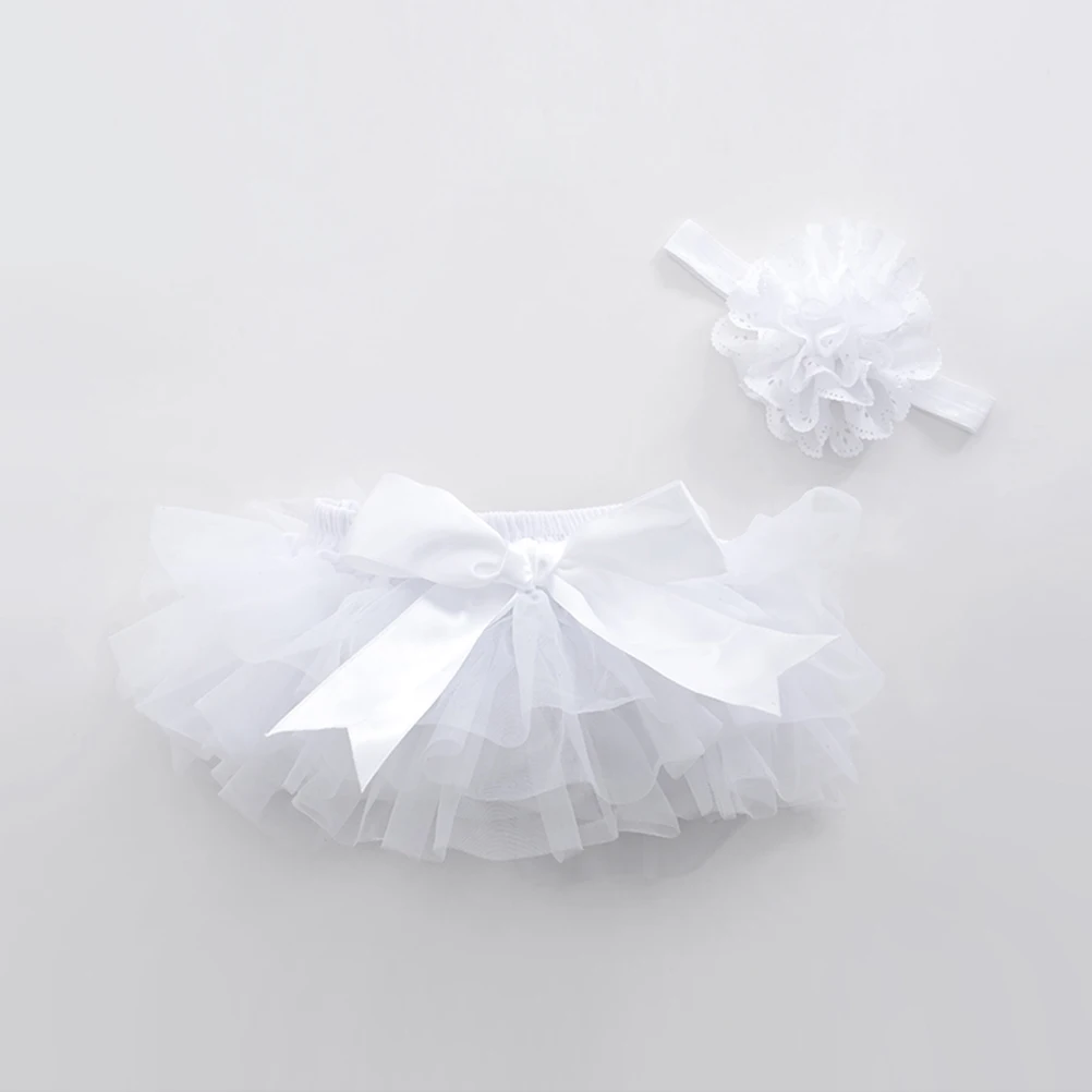 

Tutu for Girls Baby Skirt White Children Briefs Soft Tulle Layers Elastic Waistband Durable Skirt Clothes Accessory