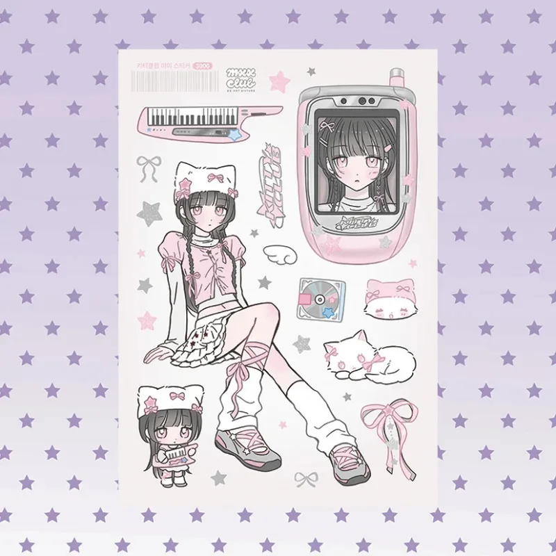 New Korea Cute Sexy Girl Character Stickers Hand Account Diary Notebook Planner Scrapbook Decorative Stickers