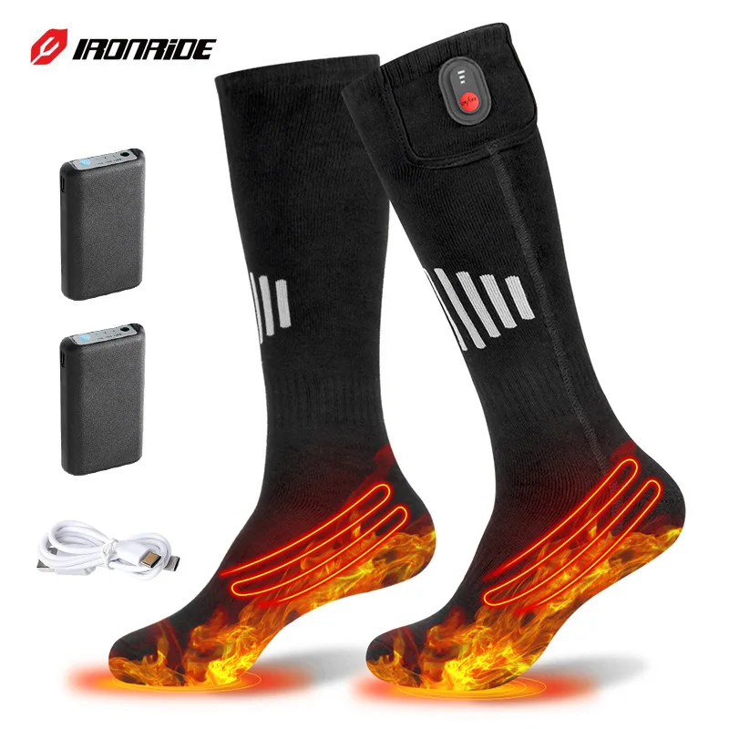 

Motorcycle Heating Socks Charging Men and Women Heating Warm Feet Long Tube Electric Heating Socks Snowmobile Socks