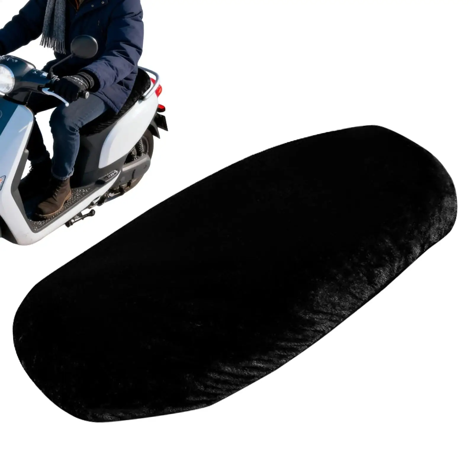 Housse de siège de cyclomoteur, housse chaude en peluche pour moto, coussin chaud et respirant pour ATV, Scooter, aventure en plein air, neige froide