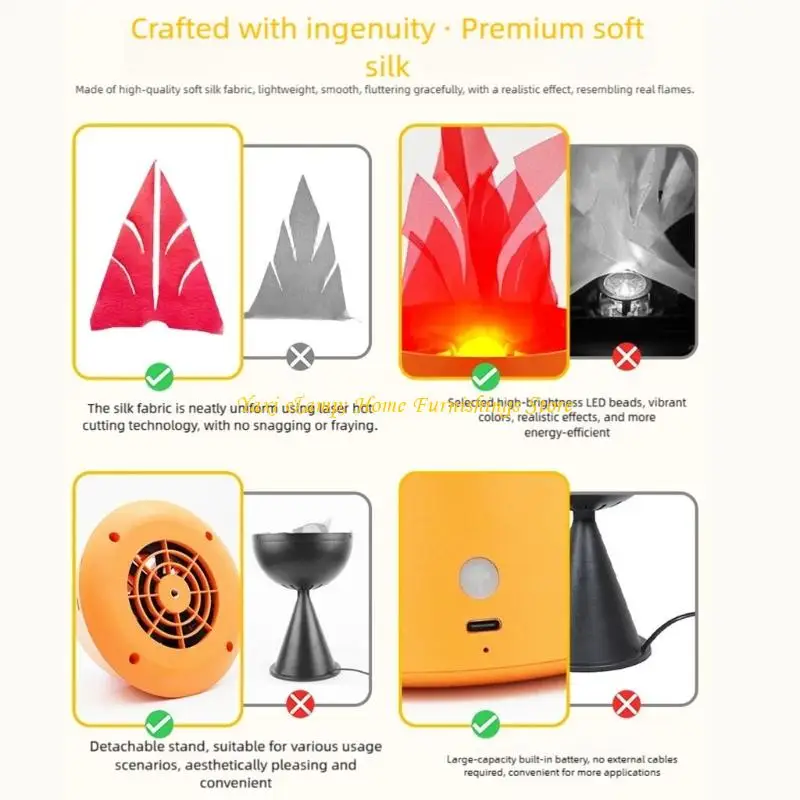 W8ea 2pcs قابلة لإعادة الشحن هالوين أضواء الشعلة #3