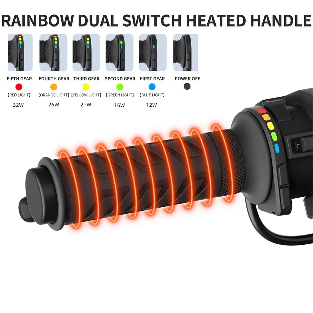 Heated Handle Grips With Memory Technology 5 Level Heated Adjustment Electric Motorcycle Installation Grips Easy Bike D3Q3 view 4