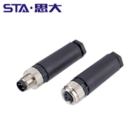 Waterproof IP67 M8 Solder Type Plastic 3 4 5 6 8 Pins Field Plug A D Code Sensor Connectors