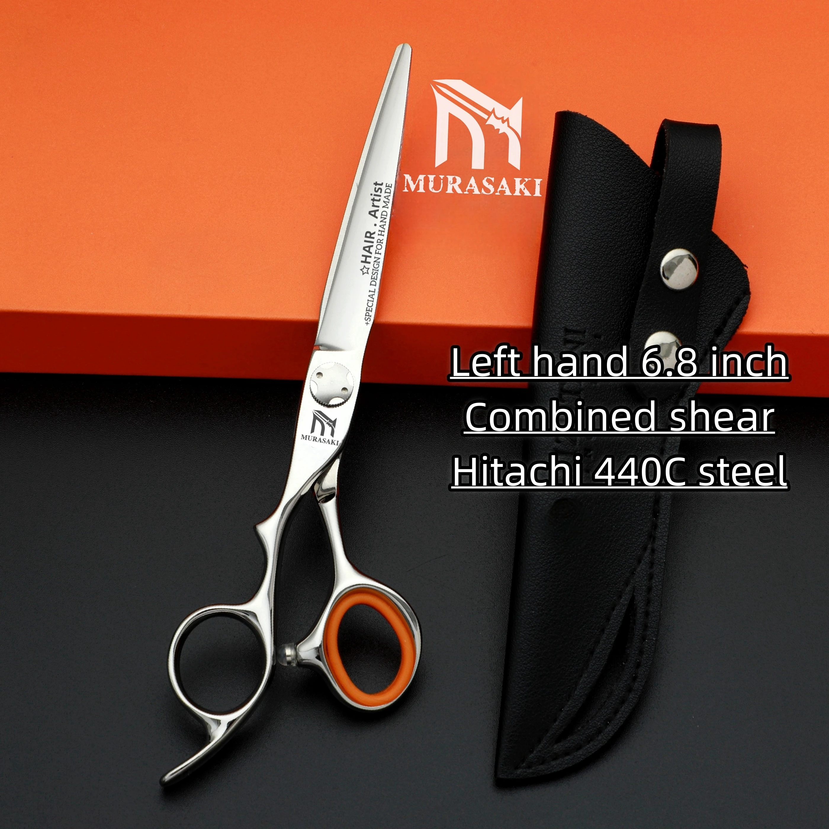 Friseurscheren für die linke Hand, professionelle Friseurscheren, Haarschneidewerkzeuge aus 440C-Stahl für den Friseursalon, Set mit 6,0-6,5-6,8 Zoll Länge – Detail 14