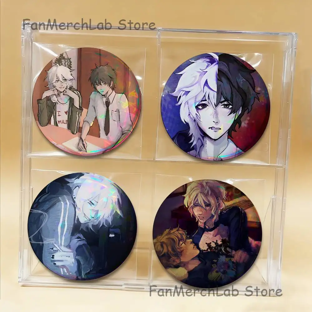 The P-PromiseS of H-Hope Laser reflective round badges pins bag clothing decorations collectibles gifts for friends