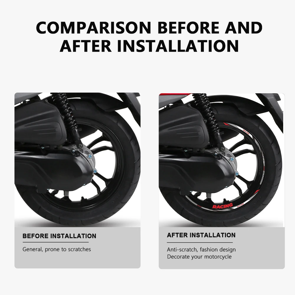Motorcycle Wheel Sticker Waterproof for SYM Jet 14 Jet X 125 Accessories 2017 2018 2019 2020 2021 2022 Rim Strip Tape Decal