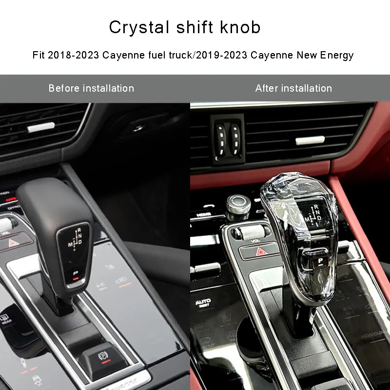 Maniglia della leva del cambio in cristallo per Porsche Cayenne Coupe Turbo GTS Panamera Sport Pomello del cambio 2017-2023 Accessori auto