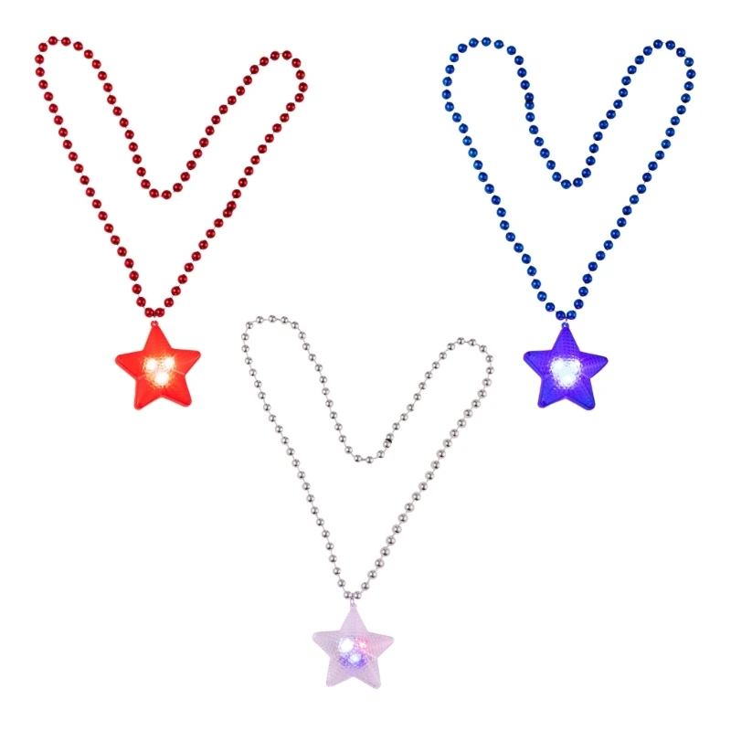 Light up Star Necklace for Festival Decoration Classroom Exchange Gifts Prizes