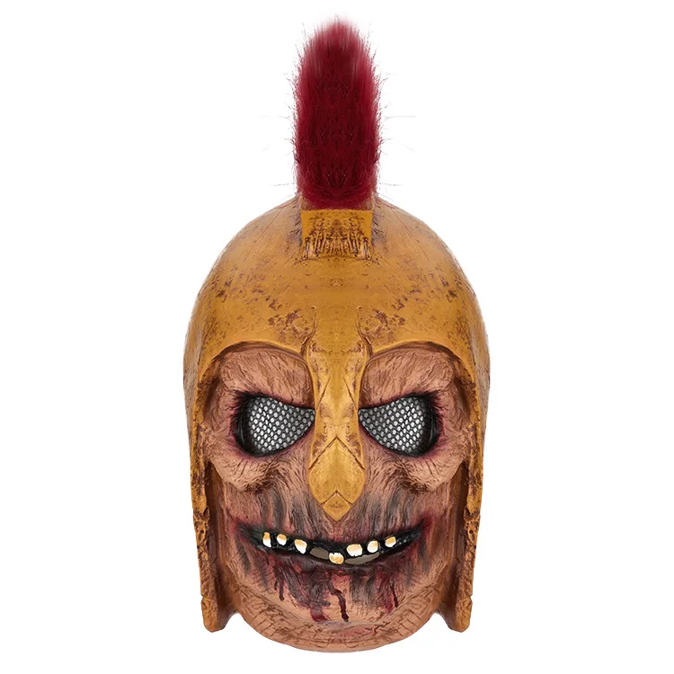 Vollkopfmaske mit Helm, Kostüm für Halloween, Weihnachten, Rollenspiel, Party, Cosplay-Maske – Detail 1