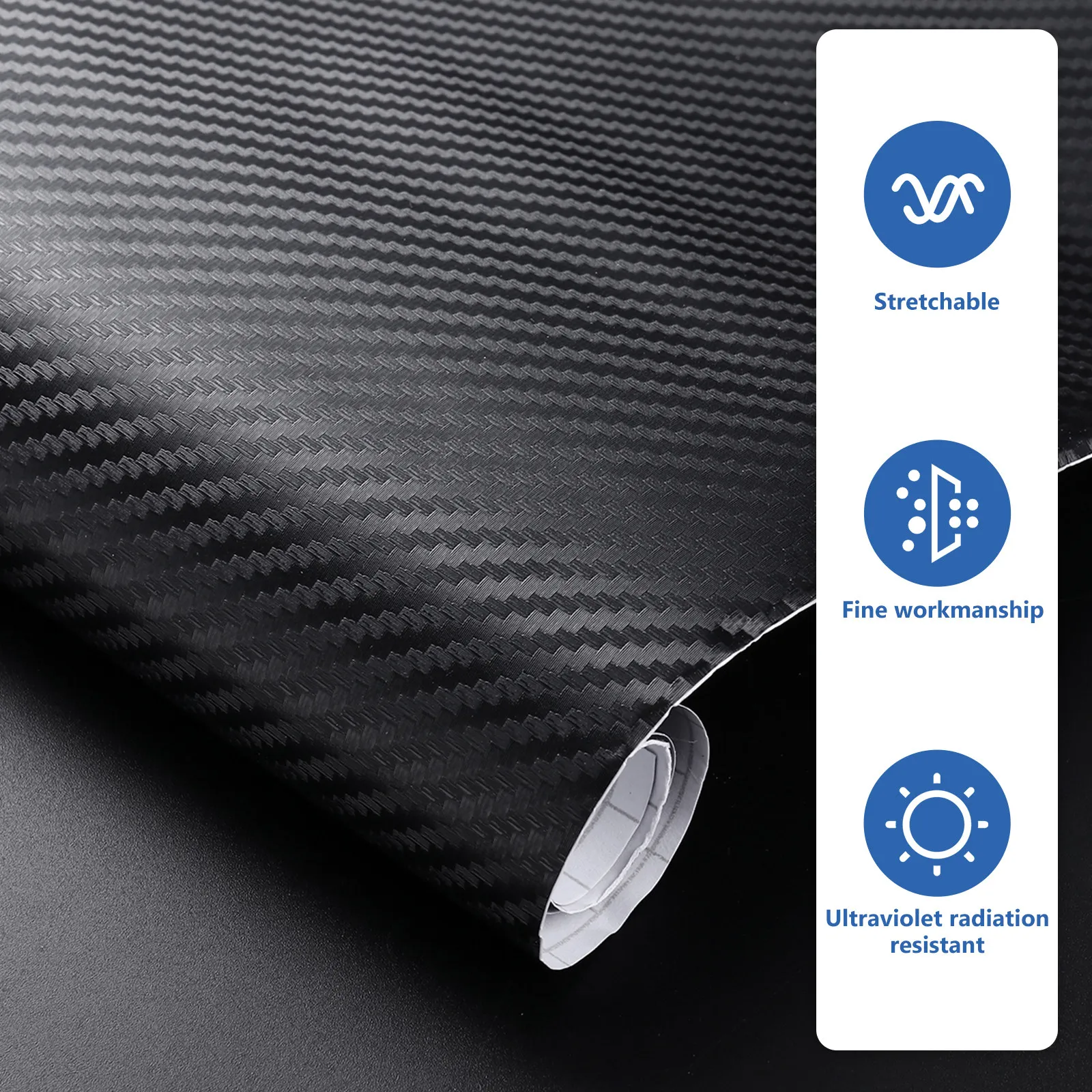 

1 Sheet Premium PVC Carbon Fiber Vinyl Wrap Film Glossy Flexible 7D Effect Uv Water Oil Resistant Car Wrap Decal for Auto