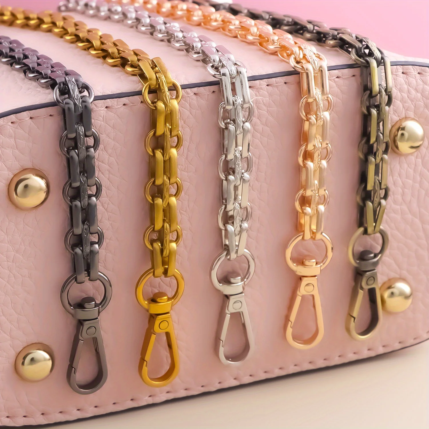 Metal Bag Chain Replacement Parts Accessories for Hand-Woven Shoulder Handbag DIY Handmade Tools Detachable Straps Purse Making