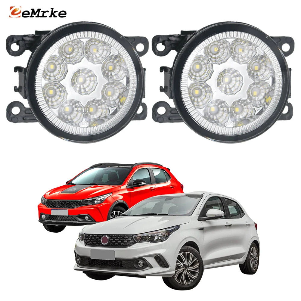 

EEMRKE 2 PCS Car-Styling 9 Led Fog Lights for Fiat Argo typ 358 2016 2017 2018 2019 2020 2021 H11 12V Fog Driving Head Lamp DRL