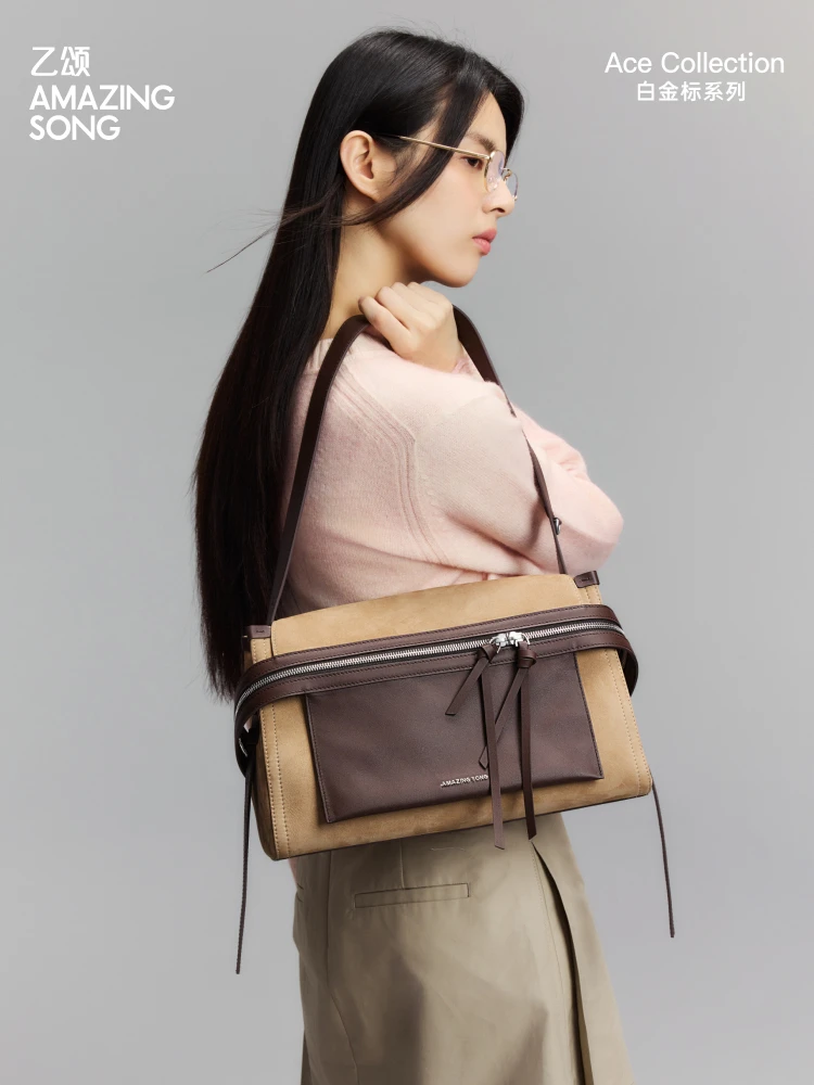 Amazing Song Cheese Roll Briefcase Large Bag Ace Collection 2026 New Retro Fun Top Grain Leather