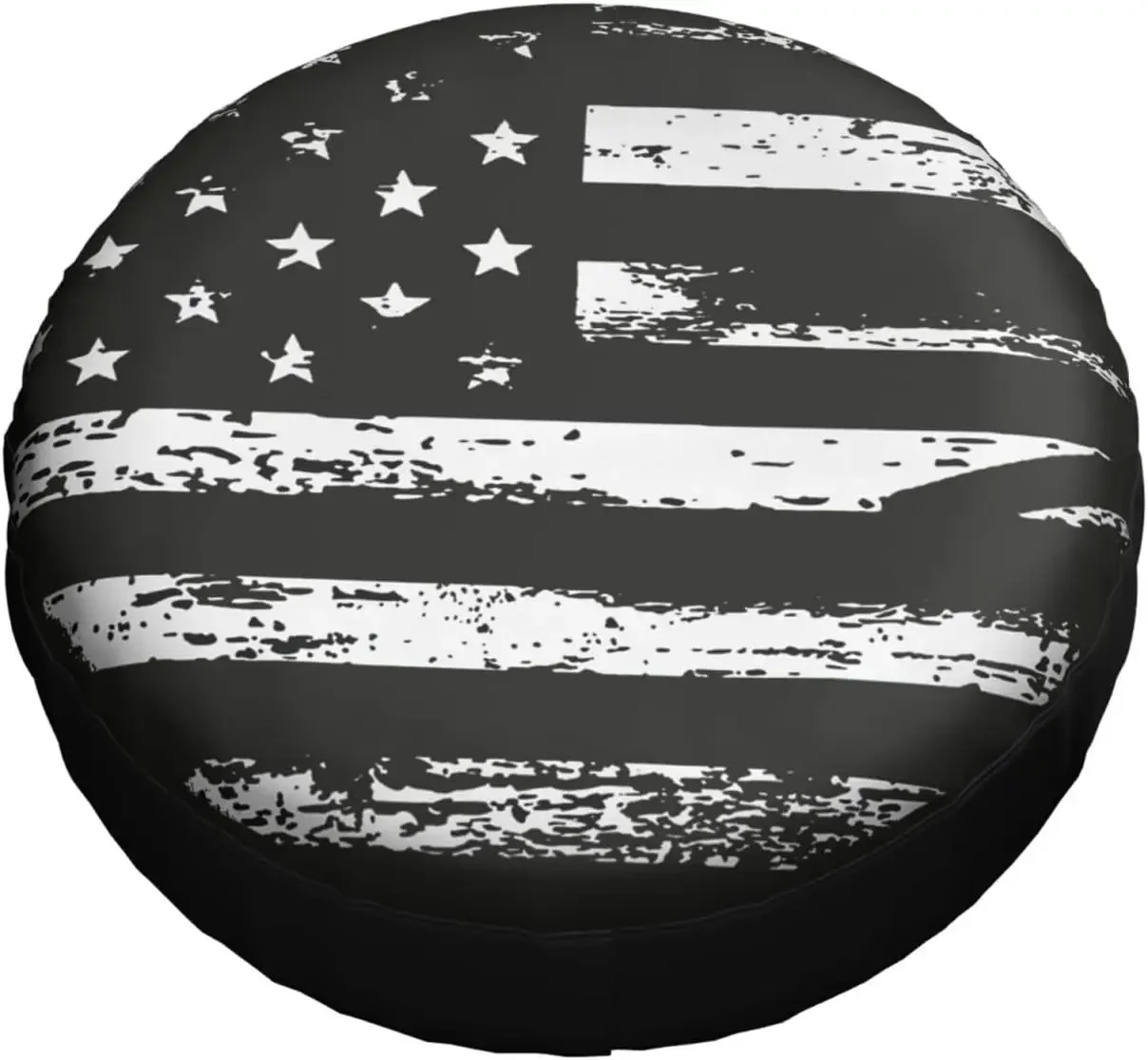 Black White Vintage American Flag Spare Tire Cover Wheel Protectors Dust-Proof Wheel Tire Cover Fit Rv SUV and Many Vehicle