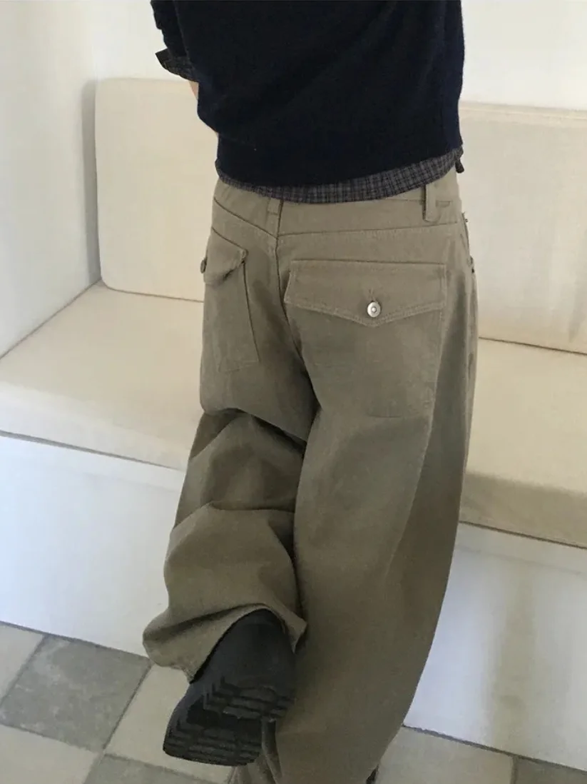 

High Waist Wide Leg Straight Cut Casual Long Jeans Women's Fashion Workwear Style Loose Fit Slimming Denim Trousers