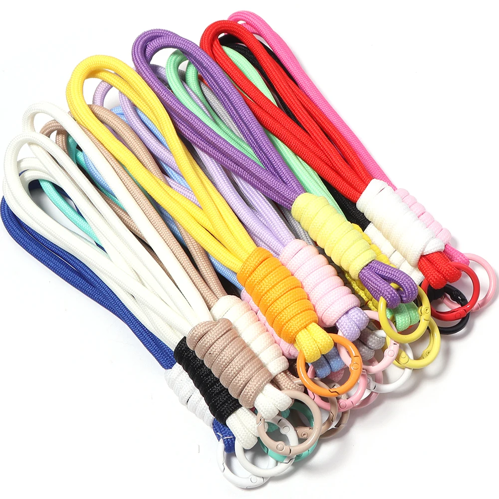 4er-Set zweifarbige geflochtene Schlüsselbänder, kreative Anti-Verlust-Handy-Lanyards, Schlüsselanhänger, Rucksack- und Auto-Anhänger-Accessoires – Detail 3