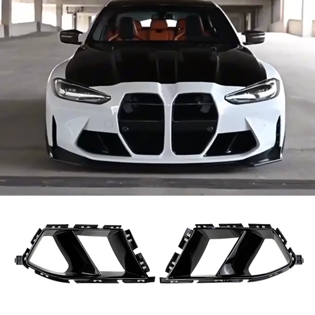 Car Fog Lamp Grill Cover Trim For BMW 3 4 Series G80 G82 G83 M3 M4 2020 2021 2022 2023 Front Bumper Air Vent Covers Trims