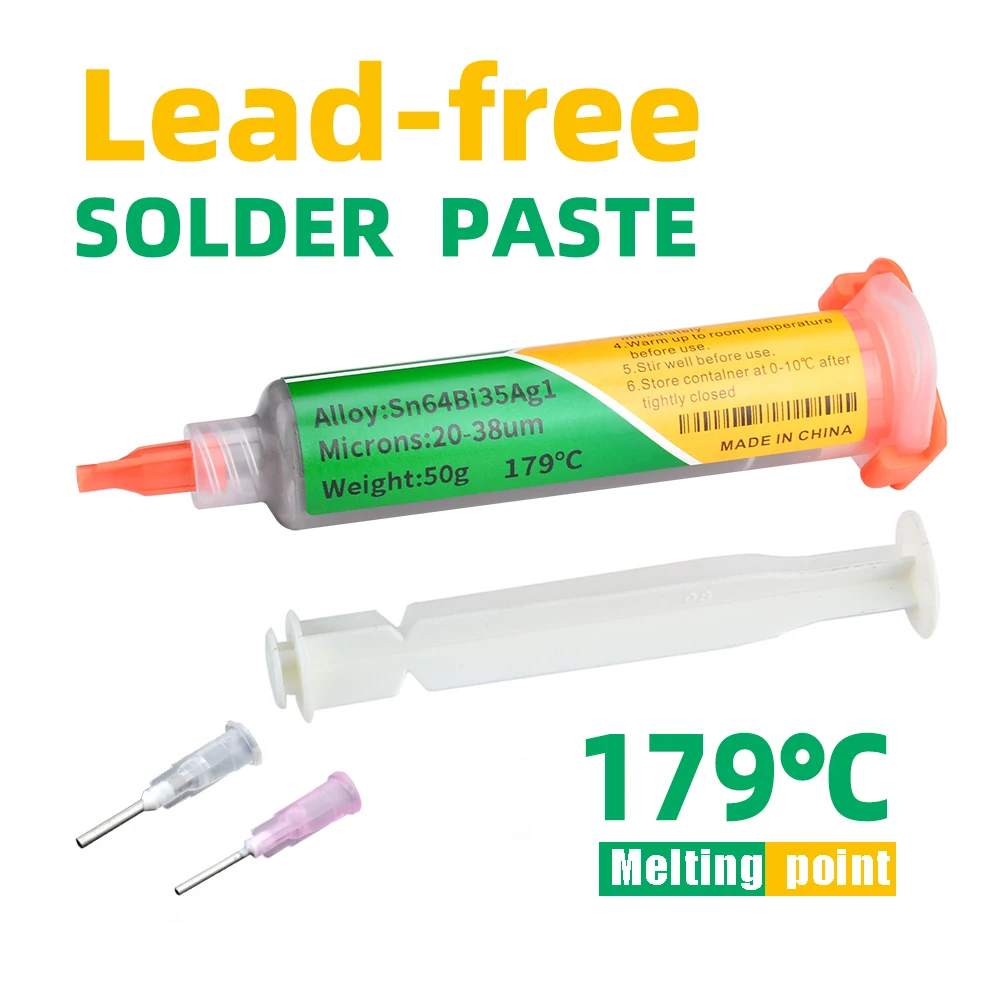 2024 New Needle Tube Solder Paste 179 Melting Point Silver 1% Solder Paste Suitable for Various Welding SMD Welding USB Welding