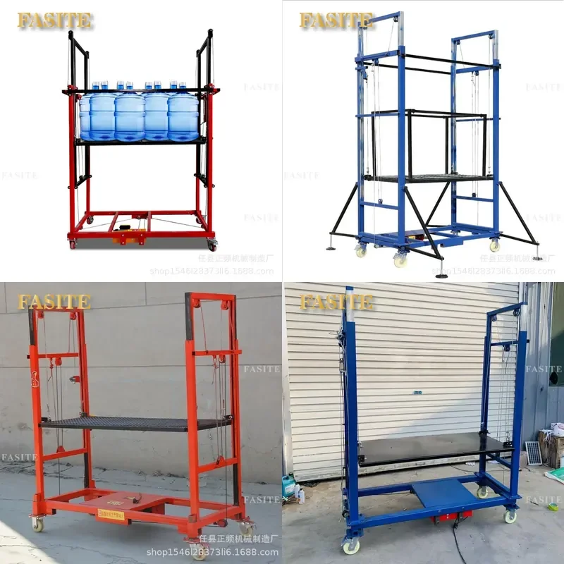 For Electric Scaffolding Lift Remote Control Mobile Folding Platform Adjustable Height Heavy Duty Construction Work Tool