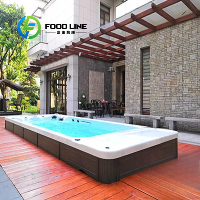 Swim Spa Pool Whirlpool Bathtub Outdoor 8 Person Patio Backyard Heated LED Hot Tub Wholesale Supplier 220V Durable LED Light