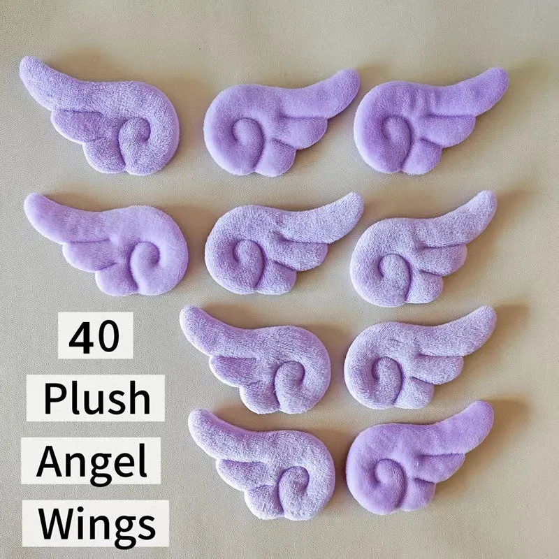 40 pluszowych skrzydeł anioła, urocze akcesoria dla dzieci i dziewczynek, miękkie i słodkie futrzane ubranka, zestaw kart, akcesoria dekoracyjne, skrzydła anioła.