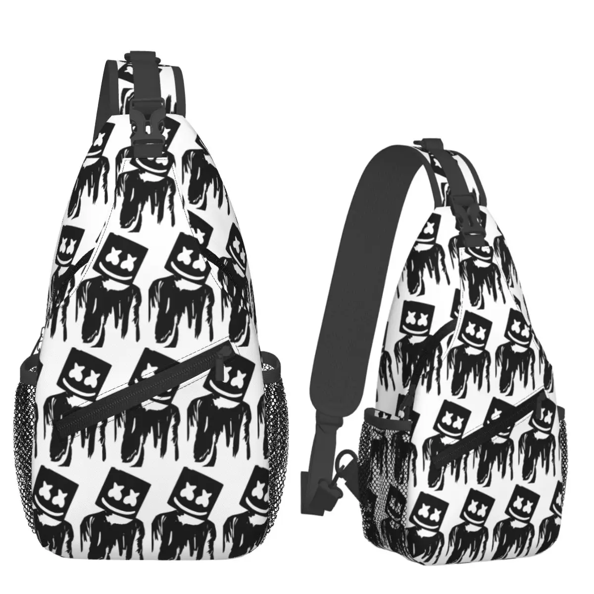 Marshmello - DJ Chest Bag Men Sling Crossbody Backpack Chest Bag Travel Hiking Daypack Shoulder Bag