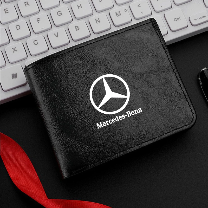 Elegant Leather Car Short Wallet Purse With Card Holder For Mercedes Benz A-Class W177 B-Class W247 C-Class W205 CLS 2015-2020