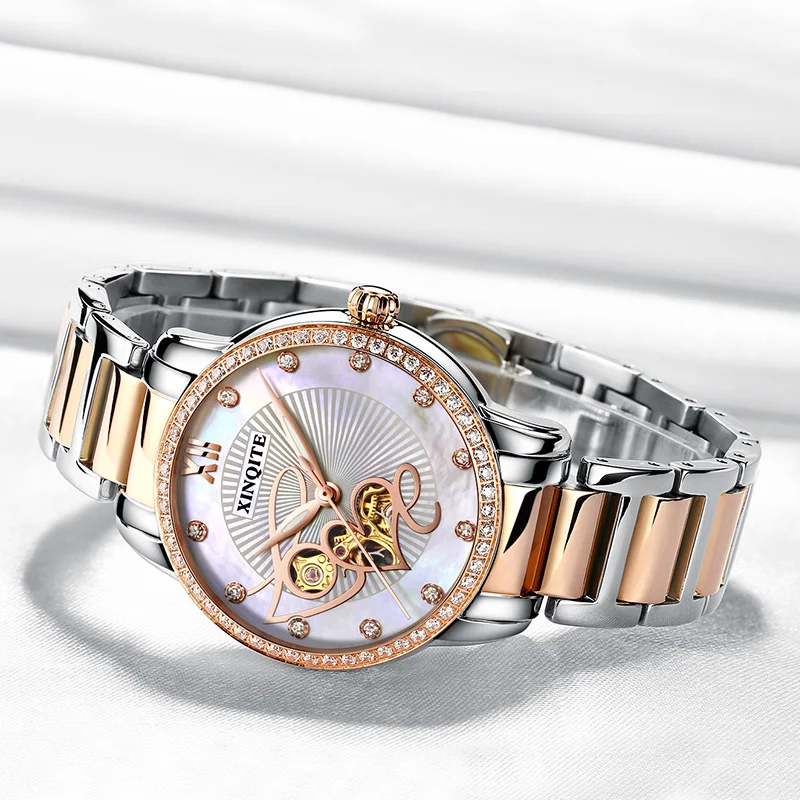 Top Luxury Brand Mechanical Woman Watch Sapphire Crystal Diamond Case Automatic Lady Watch Ceramic Strap Dress  오토매틱 시계 레플리카