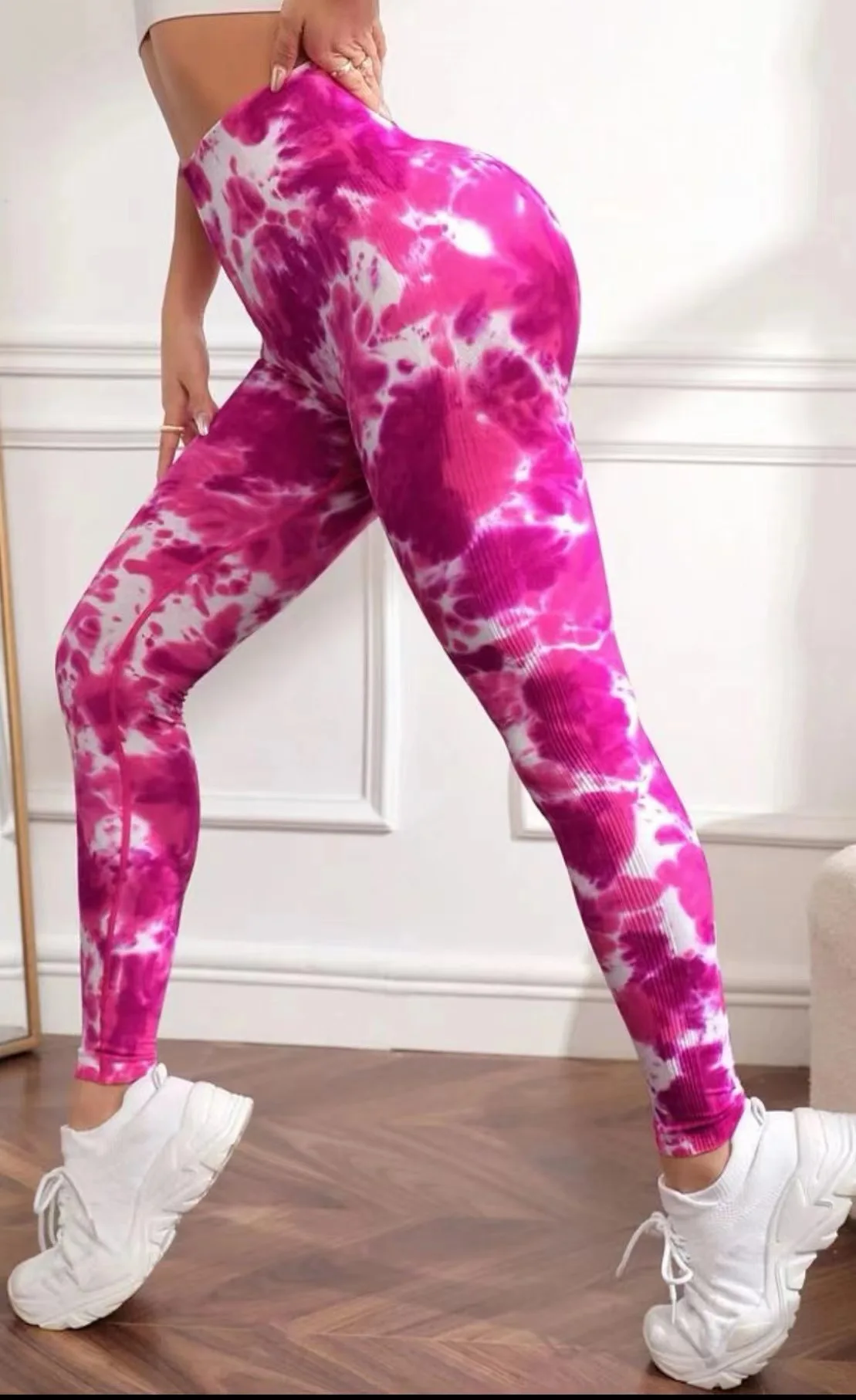 Tie Dye Leggings Workout Sexy black pink rainbow High Waist Yoga Pants Scrunch Butt Lifting Elastic Tights Fitness Trousers