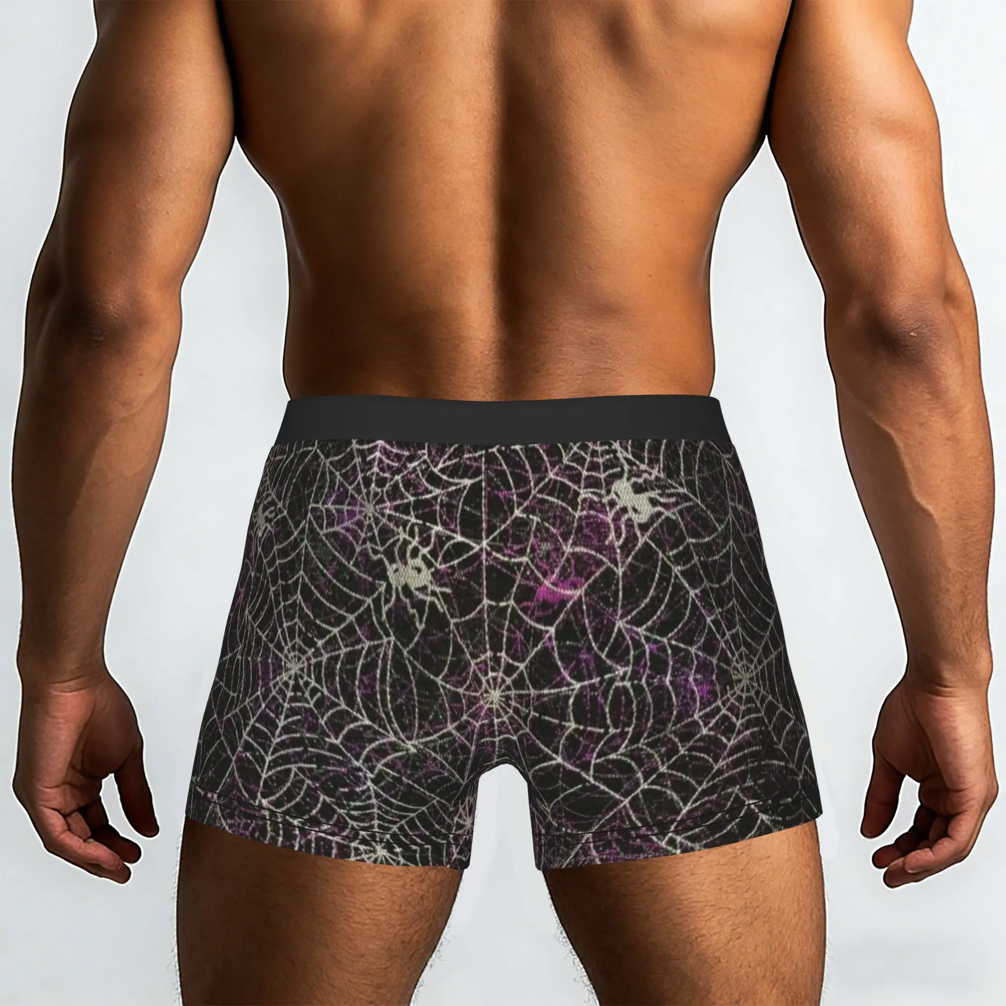 Dark Halloween Spider Web Print  Underpants Breathbale Panties Men's Underwear Ventilate Shorts Boxer Briefs