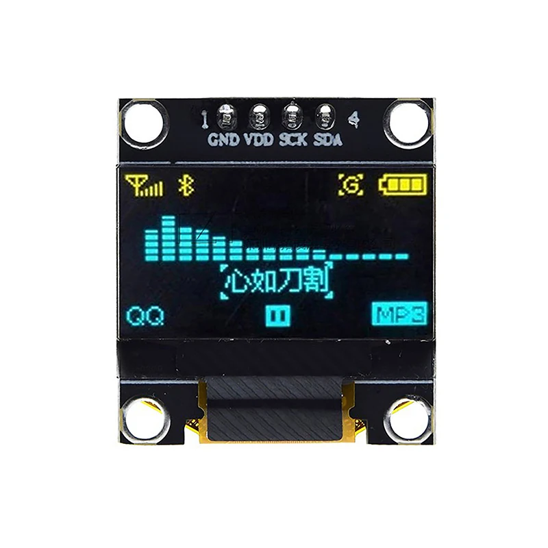 Carte d'Écran LCD OLED SSD1306 de 0.96 Pouces, Blanc/Bleu/Jaune, Technologie d'Affichage Série IIC I2C, 12864