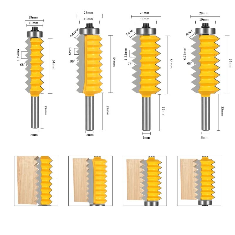 8MM Shank Multi-Tooth Shape Bit Router Bit Woodworking Milling Cutter For Wood Bit Face Mill Carbide Cutter End Mill