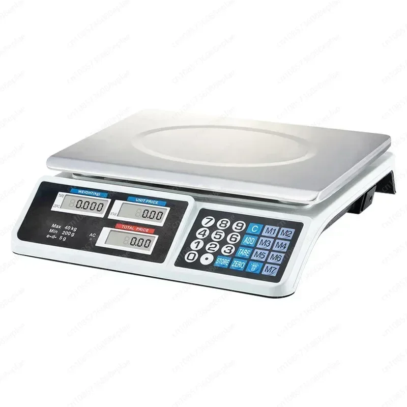 30KG Stainless Steel Electronic Scale Food Meat Counting Weighing Scale Price Computing Scale for Store Supermarket Rechargeable