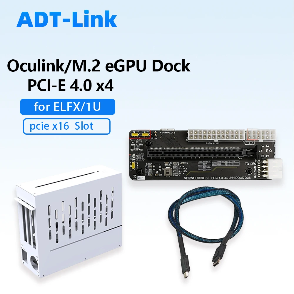 

ADT-Link PCIE 4.0 X4 Oculink / M.2 External GPU Dock Docking Station eGPU + Case + Date Cable Expansion for Laptop GDP Handheld
