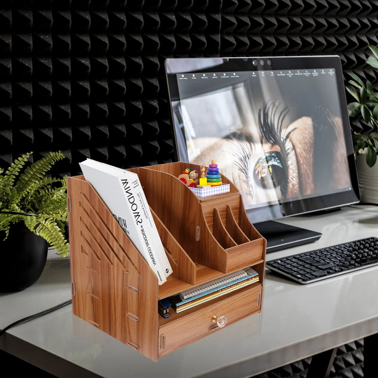 1Pcs Multifunctional Wooden Drawer Storage Box Smooth Surface Burr Free Desktop Organizer for Cosmetics Jewelry Sundries Table