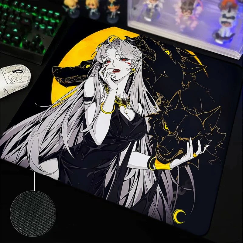 Dark Style Comic Glass Mousepad Sora Game Mouse Pad Customized Pattern Tempered Smooth Gaming Desk Mat Fps Esports Office Gaming