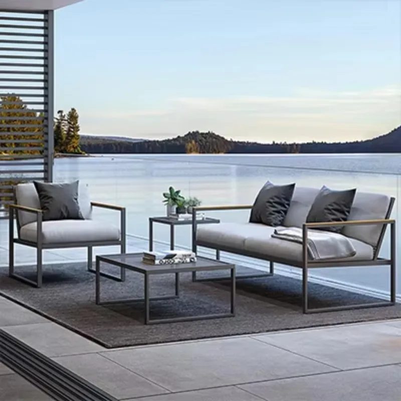 LTT outdoor courtyard open-air garden balcony waterproof sunscreen leisure rattan chair furniture combination