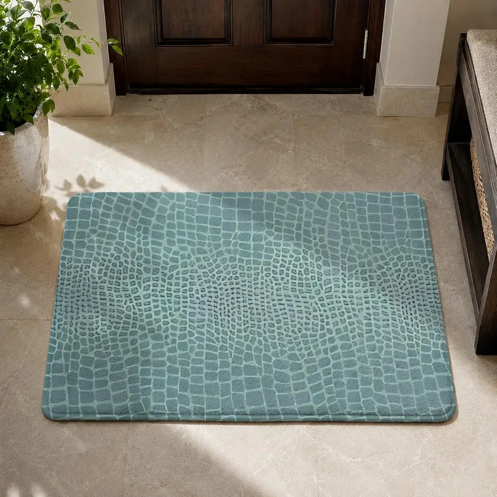The Pattern On The Crocodile Skin Floor Mat Flannel Non-Slip Washable Soft Rug Bathroom Kitchen Bedroom Living Room Home Decor