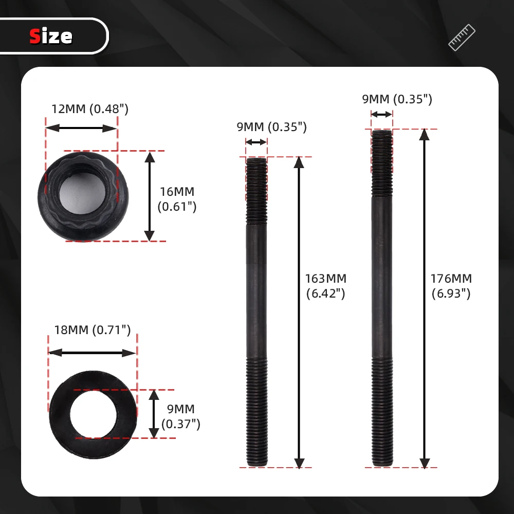 Cylinder Head Bolts For Yamaha YFZ450 ATV Quad Heavy‑Duty Engine Cylinder Head Repair Replacement Part XZZ061