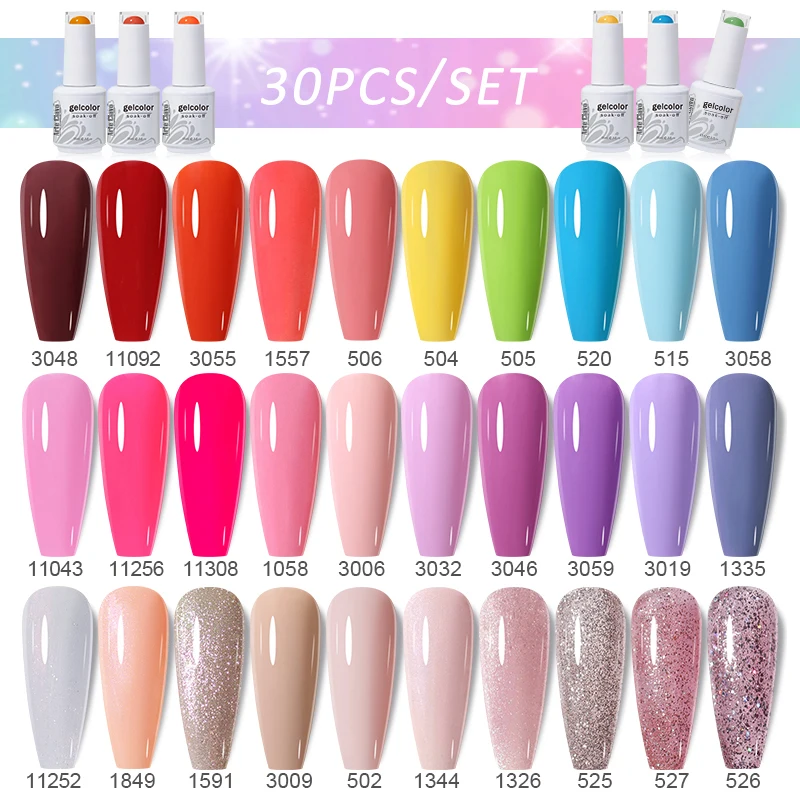 Arte Clavo 15ml UV Gel Polish 30pcs/Set Hybrid Color Varnishes Nail Manicure Base Top Coat LED Gel Nail Art Soak Off Gel Lacquer