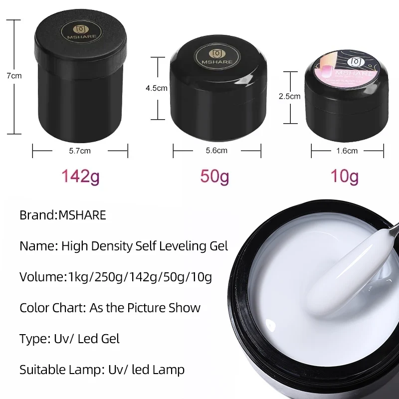 MSAHRE 50g Blu Shimmer Gel Estensione delle unghie French White Cover Builder Gel per unghie per l'estensione delle unghie Gel duro spesso autolivellante