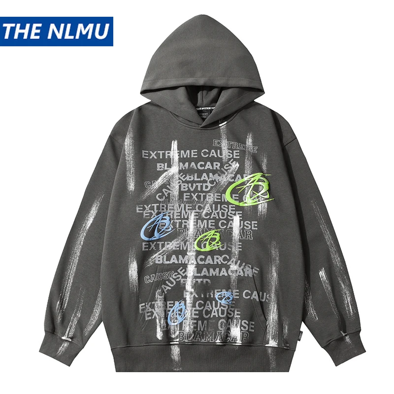 

Vintage Hoodie 2024 Y2K Hip Hop Graffiti Printed Letter Graphic Hooded Sweatshirt Streetwear Men Harajuku Retro Gothic Pullover