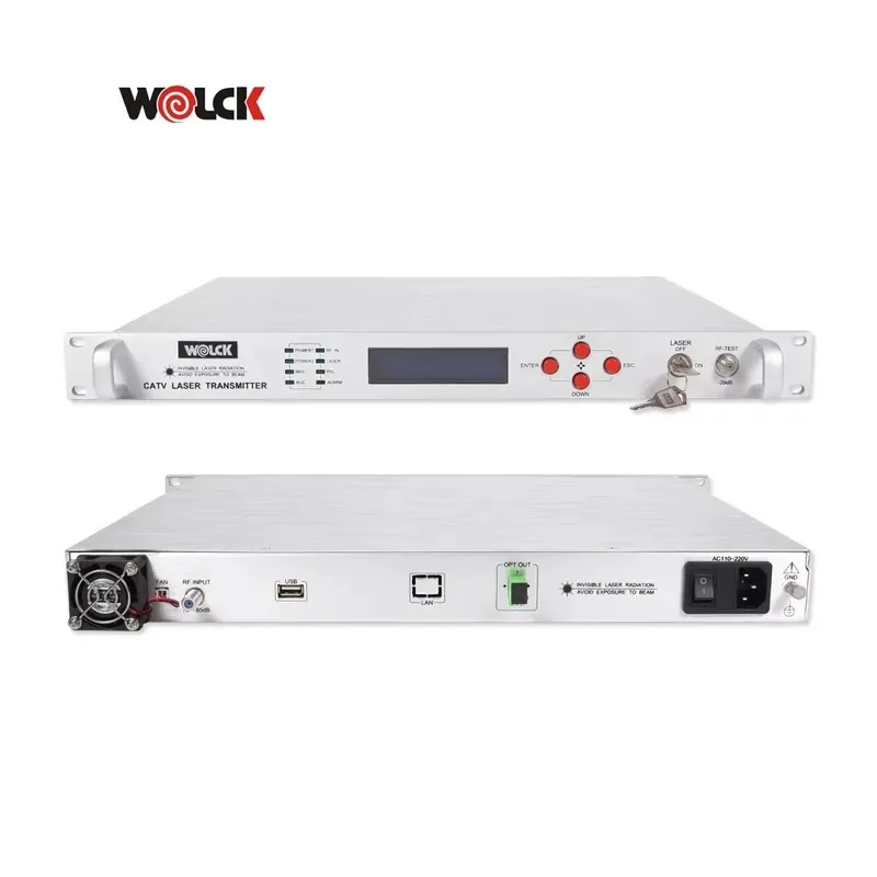 Hot Sale Wolck 1550nm Fiber Optical Transmitter 1U Rackmount CATV Transmitter DFB to Fiber for HFC FTTH Network