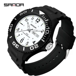 Sanda luxe quartz horloge voor vrouwen mannen mode paar horloges week kalender quartz klok eenvoudig sport waterdicht polshorloge