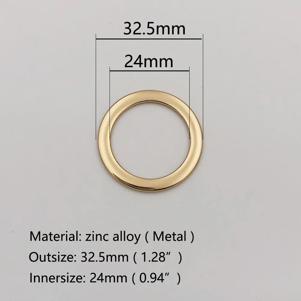 10pcs/lot 24mm Light Gold Metal Ring Bikini Swimsuit DIY Accessories Connectors Sewing Supplies