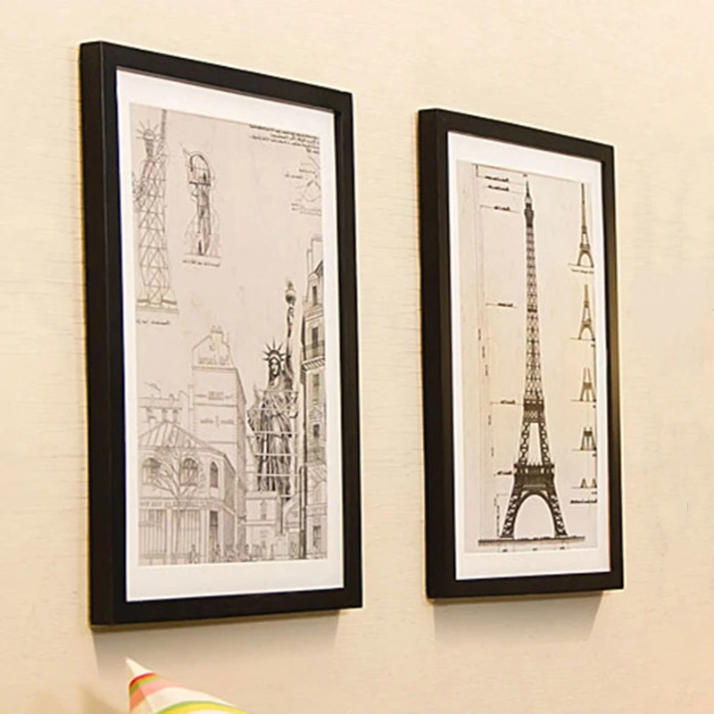 Modern Simple Sle Large Picture Exhibition Frame Real Wood Poster Frame Rectangle Size 30*40 26 38 45 50 53 60 80 90cm
