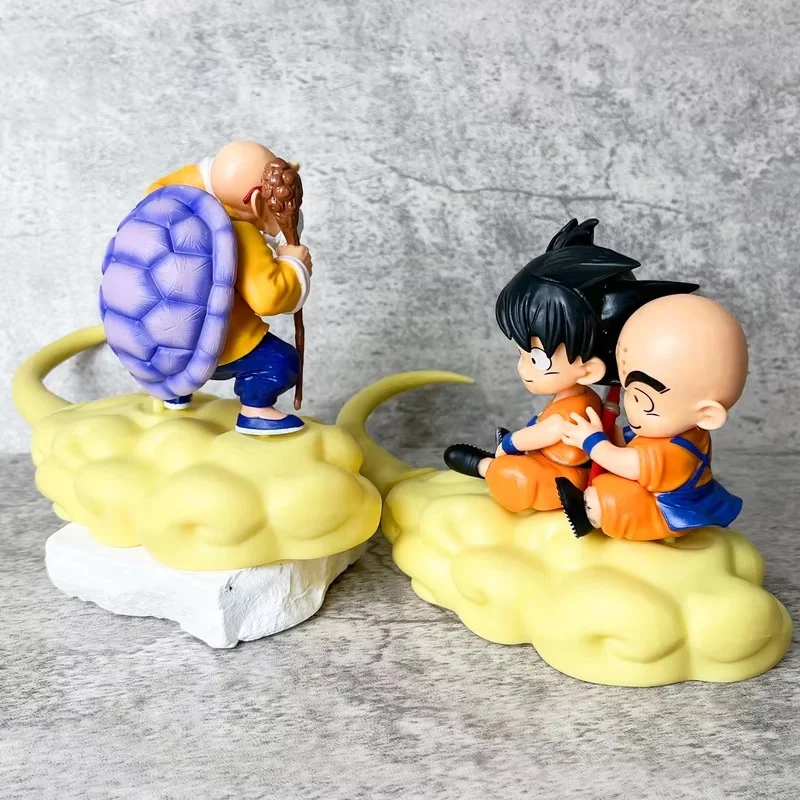 Anime Dragon Ball Z Goku Krillin Master Roshi Flying Nimbus PVC Figure Set Collectible Statue Model  Car PC Case Ornament Gift - view 4
