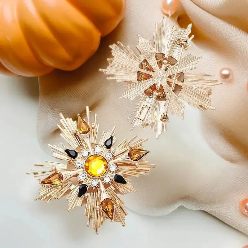 القرون الوسطى خمر الغربية العتيقة بروش الصليب خمر ضوء النجوم كريستال دبوس المرأة معطف الملابس والمجوهرات والاكسسوارات الهدايا